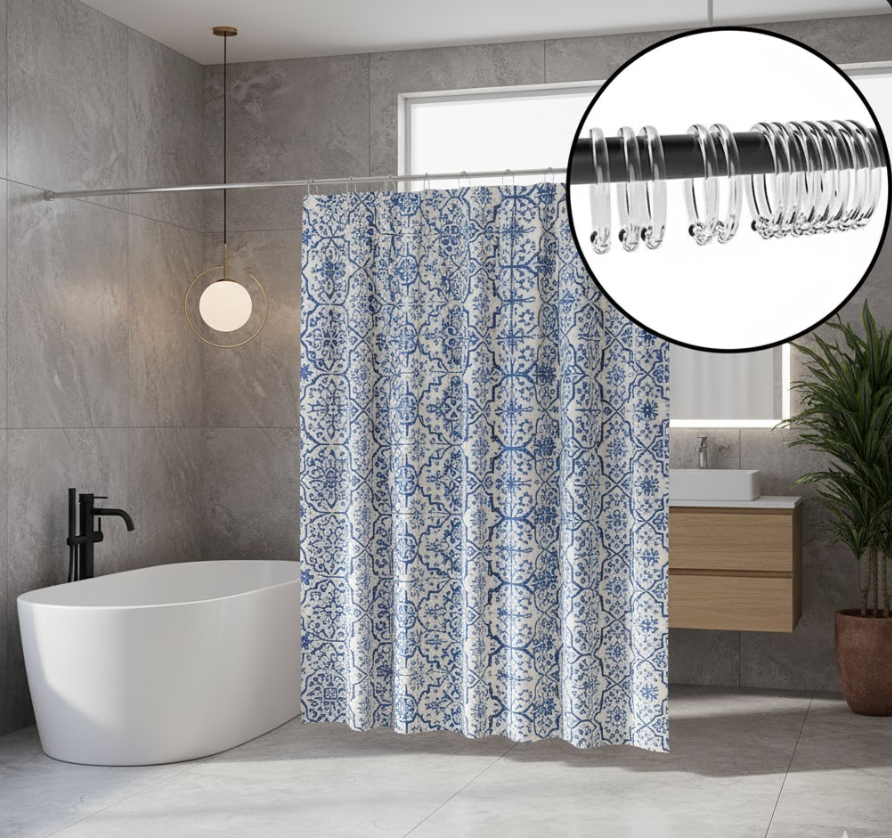 Anneaux de rideau de douche ( 12 ) | Transparent