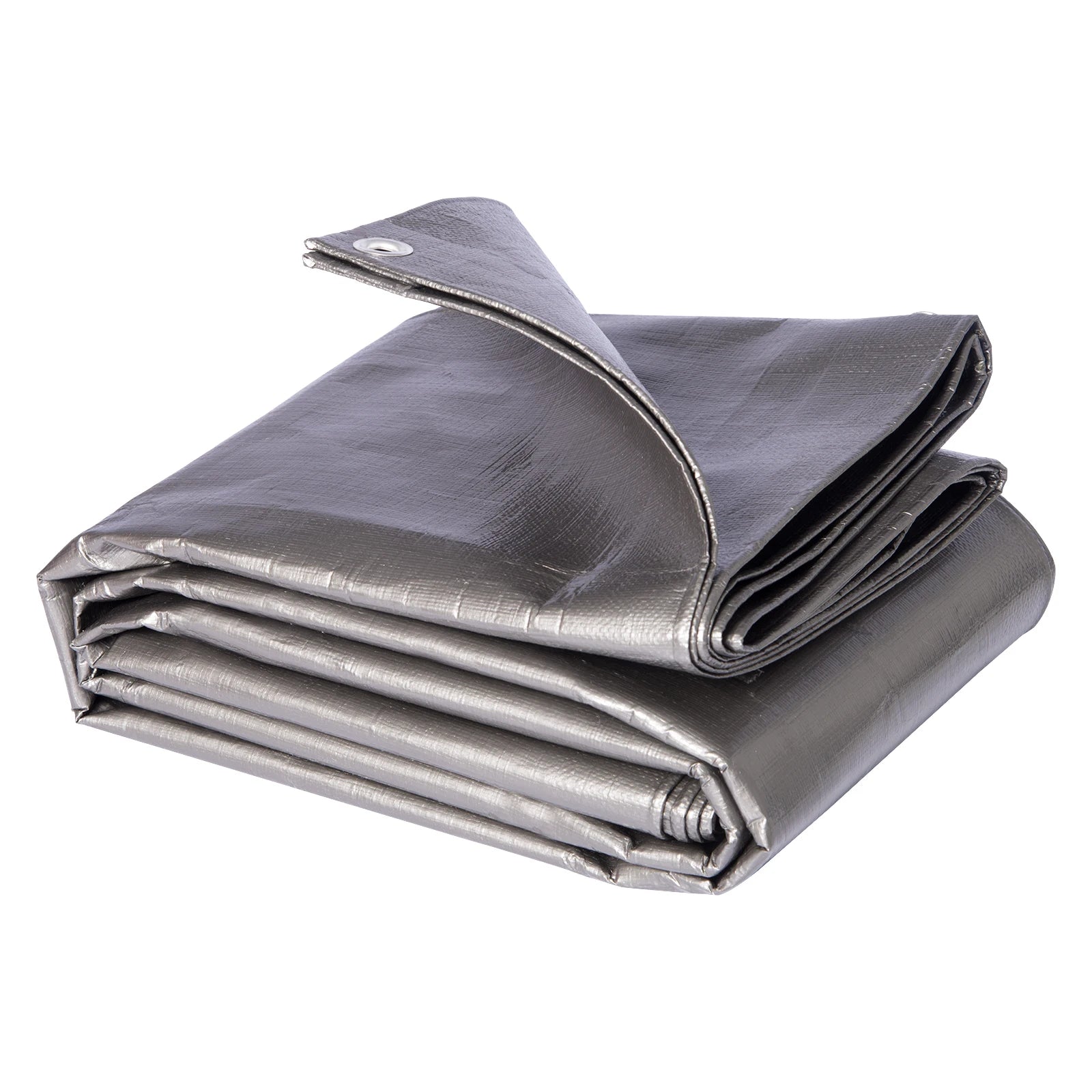 Bâche de couverture argentée en polyéthylène 280 g/m² avec œillets renforcés, idéale pour chantier, remorque, camping, véhicules, piscine et matériel extérieur | Fortexa | Instant Rideau
