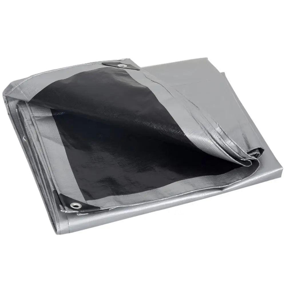 Bâche multiusage grise en polyéthylène 280 g/m² pour chantier, camping, bois de chauffage, bateau, remorque et protection du matériel extérieur | Fortexa | Instant Rideau