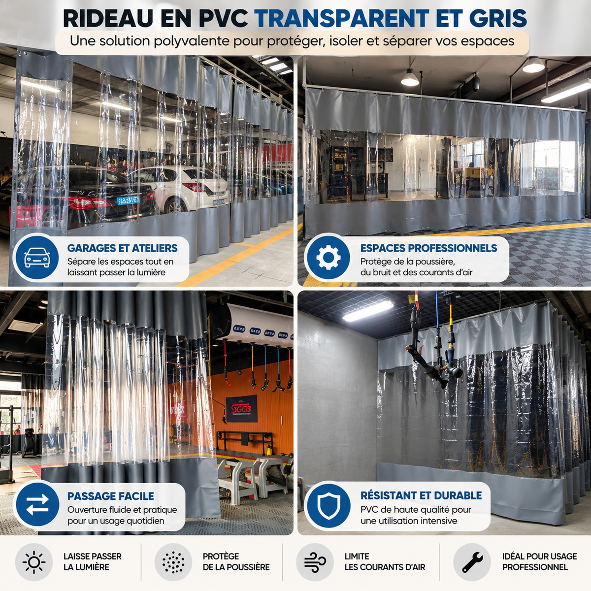 Bâche de pergola en PVC imperméable avec œillets de fixation de 12 mm espacés de 30 cm, conçue pour faciliter son installation et protéger votre espace extérieur | Clairéo™ | Instant rideau