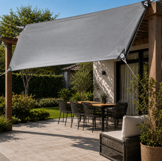 Bâche PVC 500 g/m² gris foncé imperméable avec œillets galvanisés renforcés, protection contre pluie, UV, vent, gel, neige et intempéries | Protexia | Instant Rideau