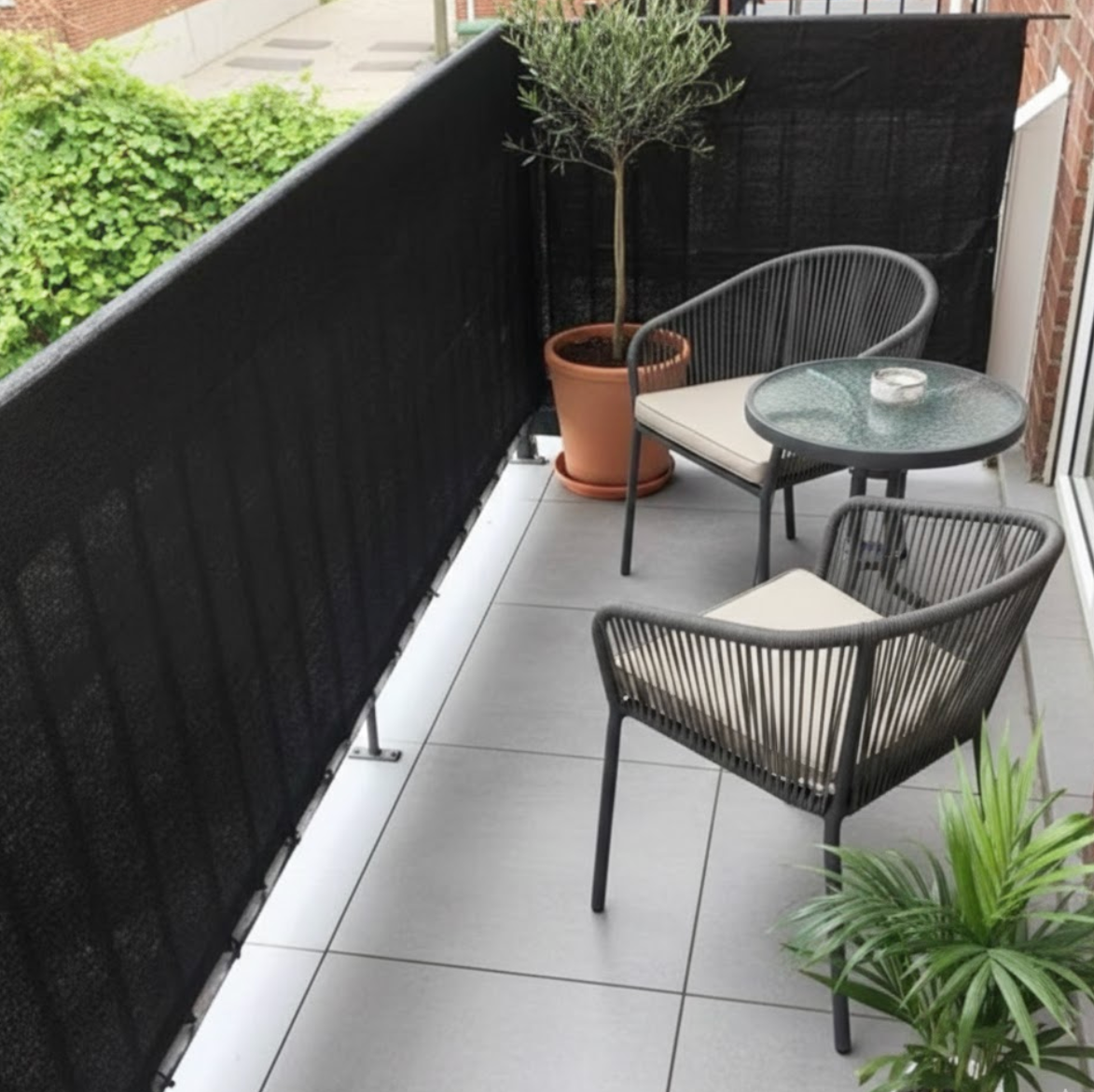 Brise-vue noir anti-UV pour pergola et terrasse, protection jardin | Solo | Instant Rideau