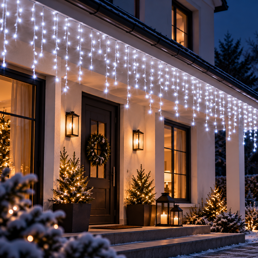 Cascades lumineuses LED blanc froid