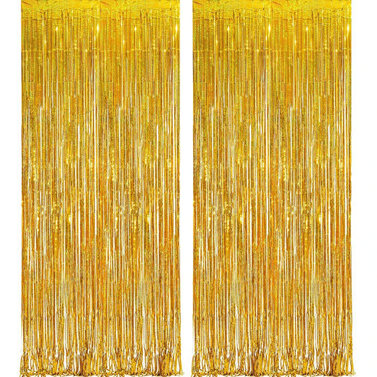 Rideau décoratif or brillant pour soirée du Nouvel An | Instant Fêtes