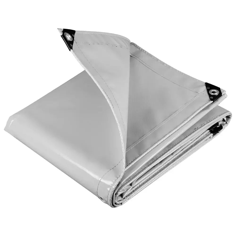 Dimensions bâche PVC 500 g/m² gris clair avec œillets galvanisés tous les 50 cm, coins renforcés et protection extérieure longue durée | Protexia | Instant Rideau