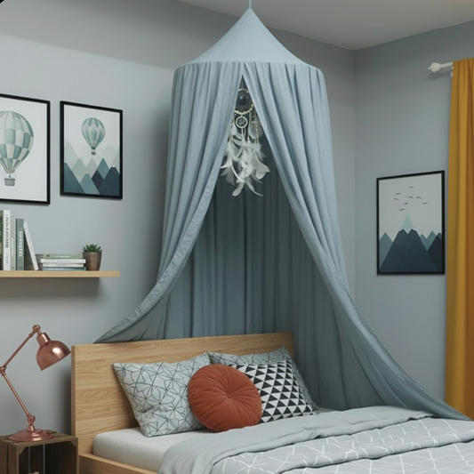 Dôme de lit bébé bleu ciel pour chambre enfant, décoration lit bébé | Child | Instant Rideau