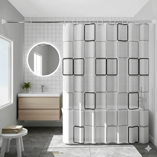 Rideau de douche carreaux | Doucy