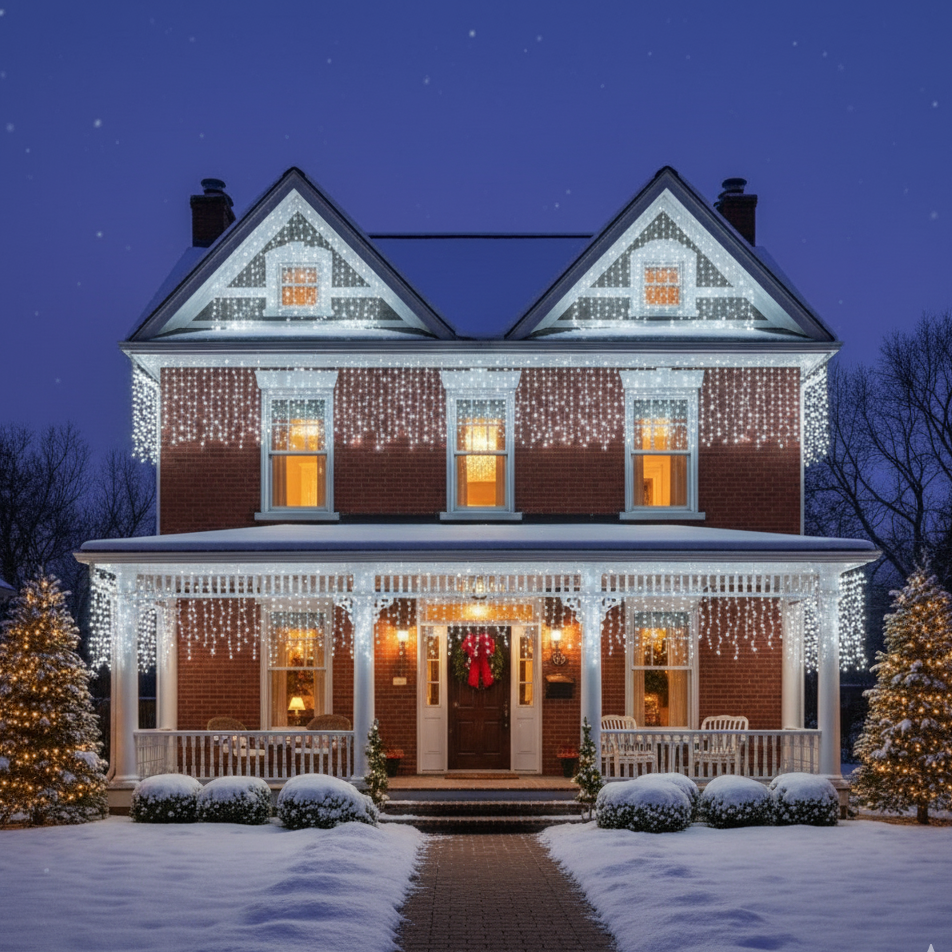 Guirlande argent LED scintillante pour créer une ambiance festive et lumineuse durant les fêtes | Instant Noel