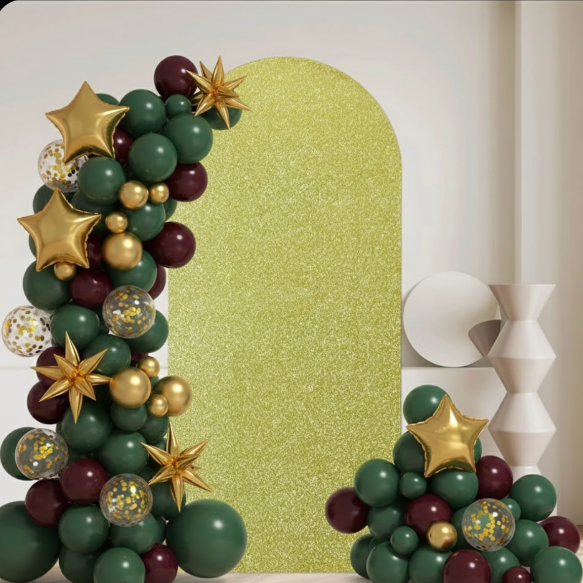 Housse jaune métalisée pour arche | Instant fête