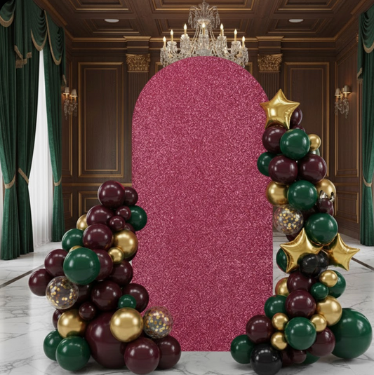 Housse rose métalisée pour arche | Instant fête