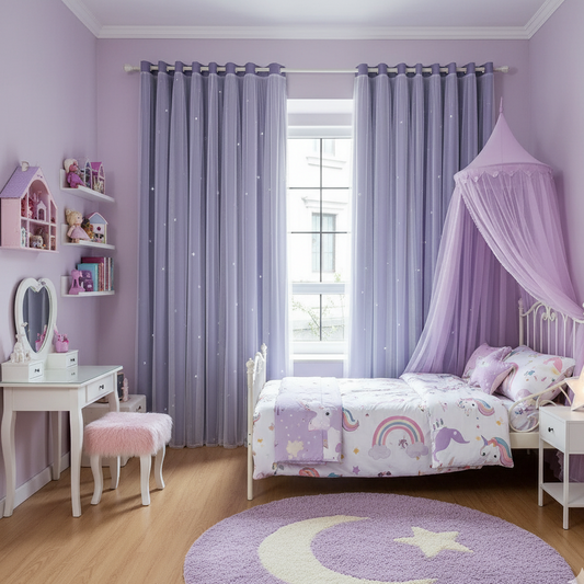 Rideaux occultants enfant fille lot de 2 | Kidy