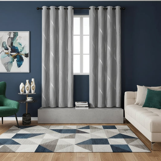 Lot de 2 Rideaux occultants gris moderne salon | Noctis | Instant Rideau