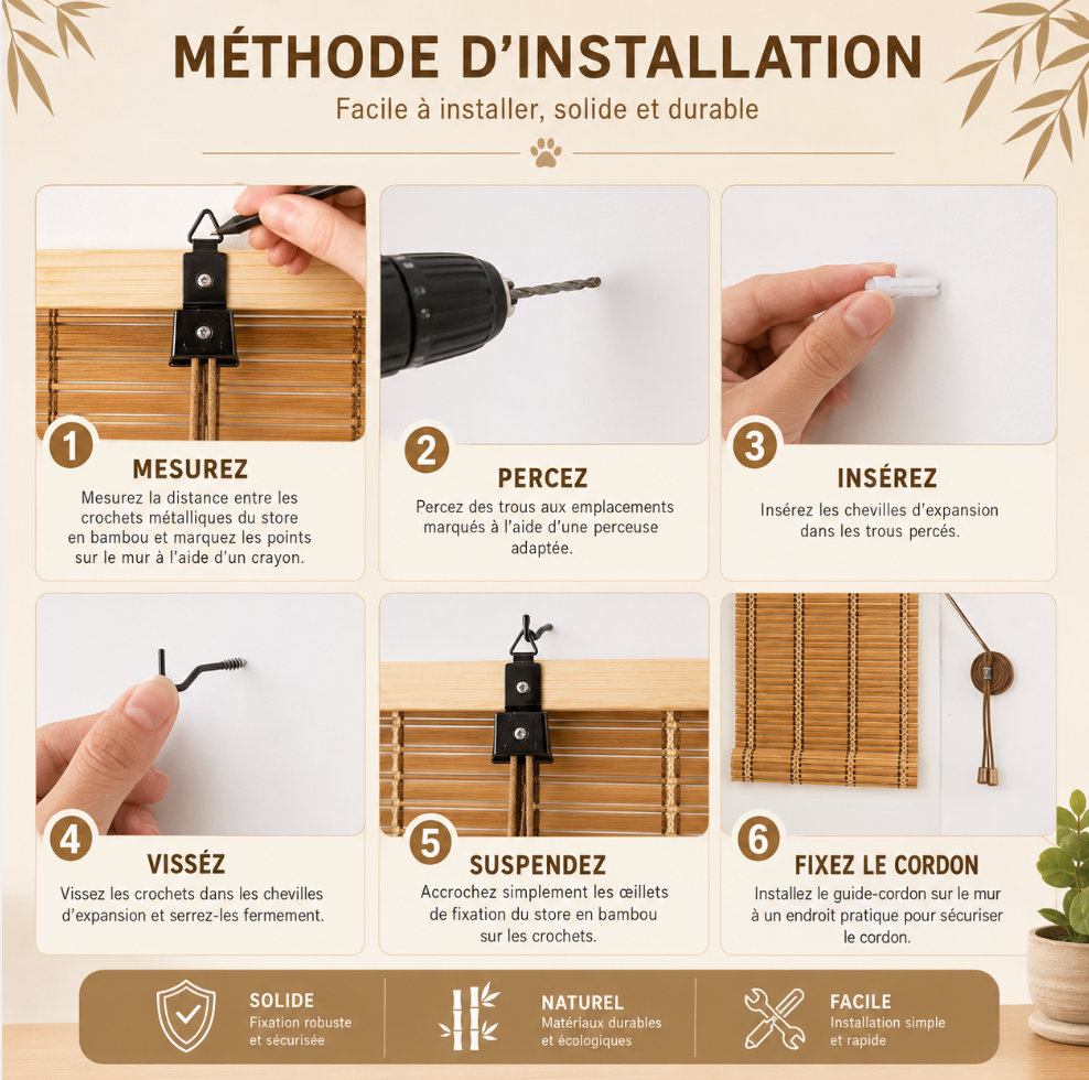 Modèle de fixation du store pour rendu élégant | Bambora | Instant rideau 