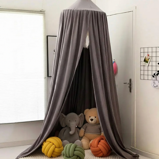 Moustiquaire de lit bébé en dôme marron pour chambre enfant, protection anti-moustiques et décoration lit bébé | Child | Instant Rideau