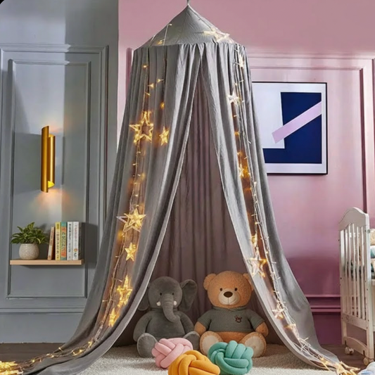 Moustiquaire pour lit cabane enfant grise, protection anti-moustiques et décoration chambre enfant | Child | Instant Rideau