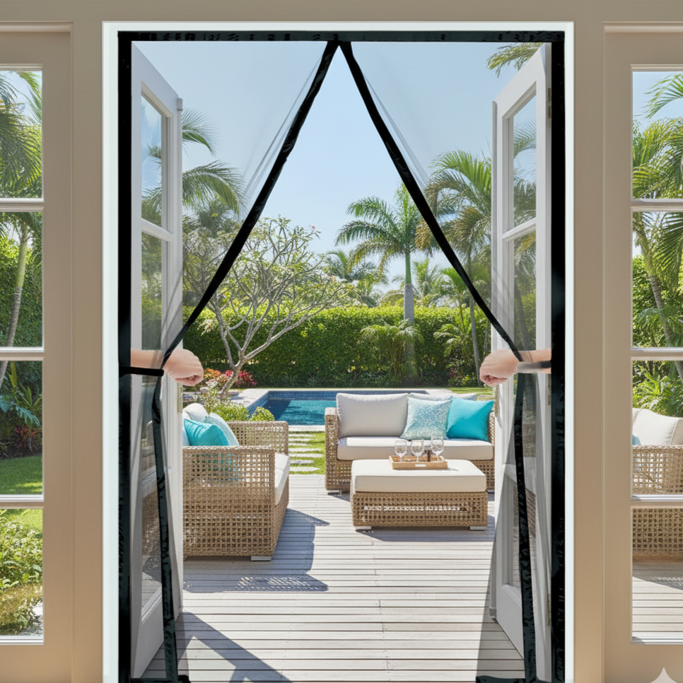 Moustiquaire avec fermeture magnétique pour protection et intimité | MosquiStop | Instant Rideau