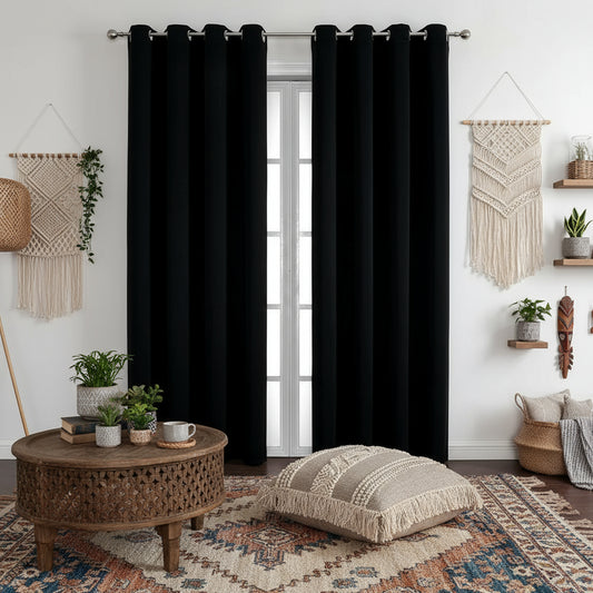 Rideau occultant thermique noir | Opale