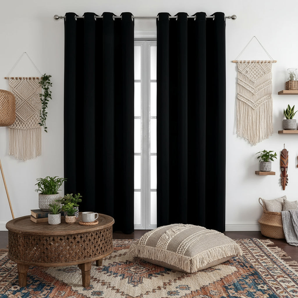 Rideau occultant thermique noir | Opale