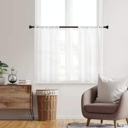 Paire de rideau cuisine | Basilic | Instant Rideau Blanc / 66x60