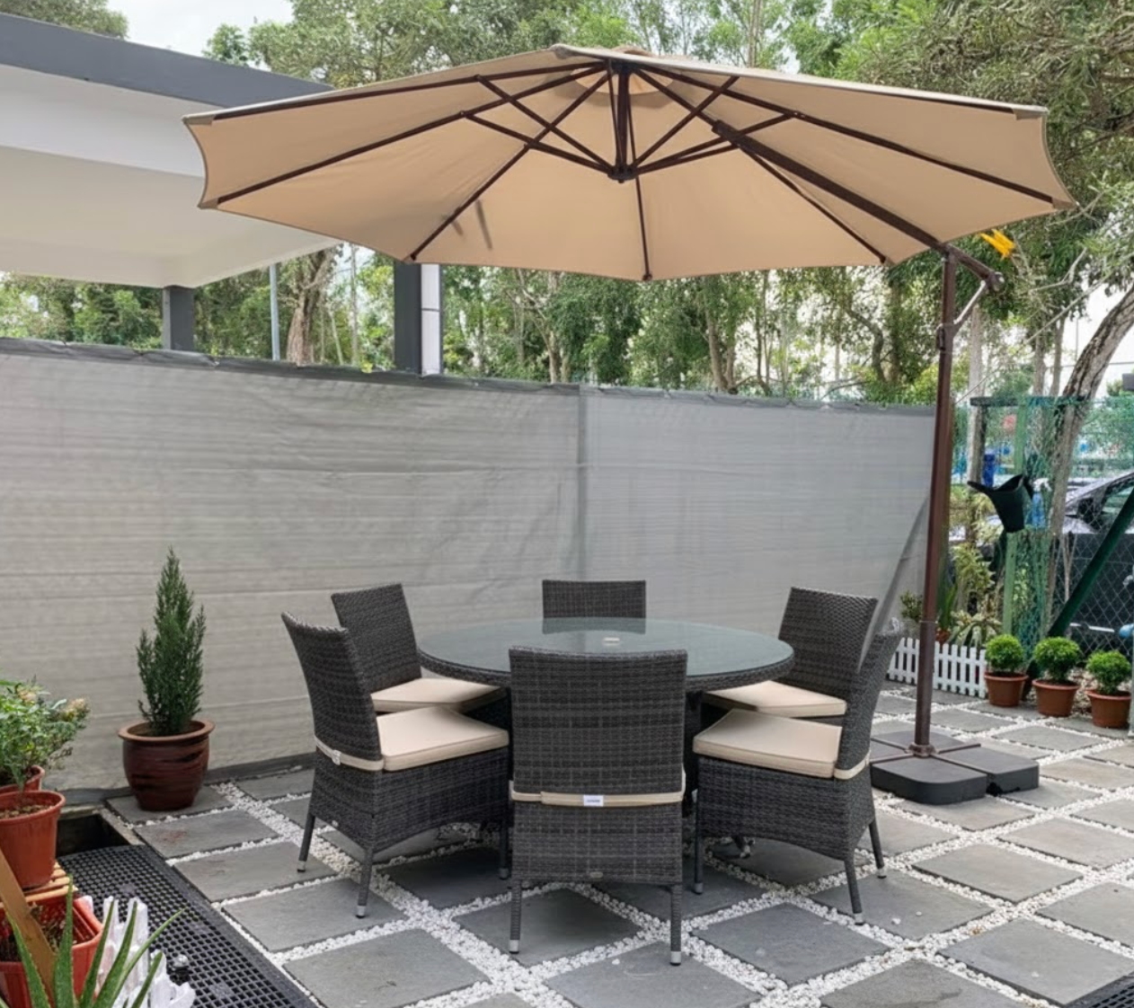 Pare-soleil gris pour pergola et terrasse | Solo | Instant Rideau