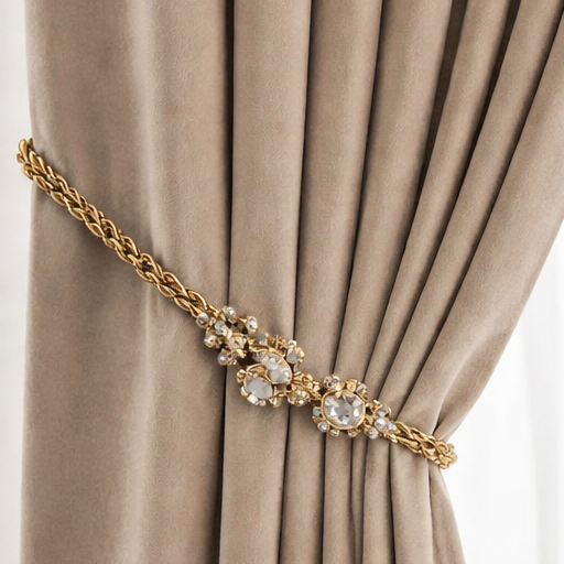 Rideau en velours beige | Aristia