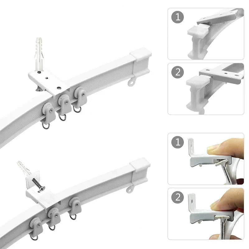 Rail flexible avec installation facile et rapide pour rideau | Blanc | Instant Rideau