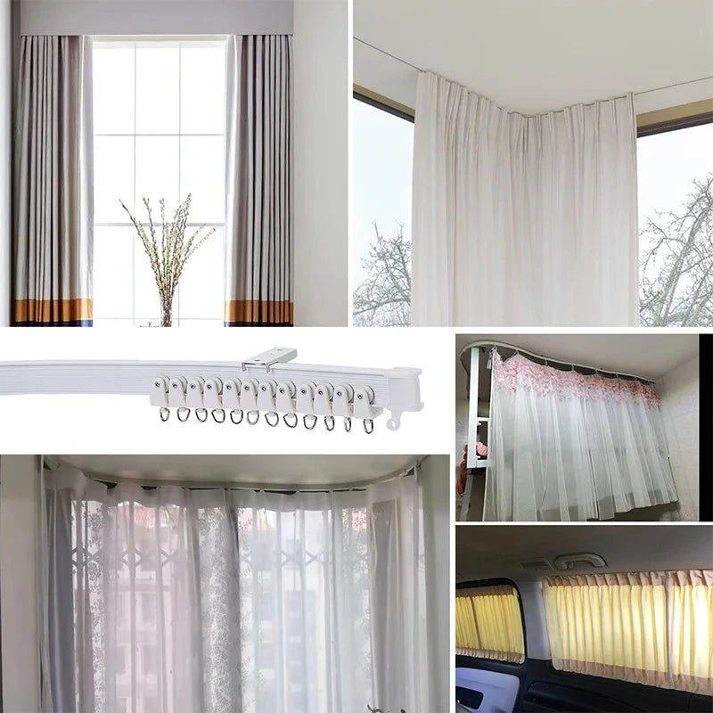 Rail flexible pour rideau avec installation dans salon | Blanc | Instant Rideau