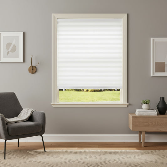 Rideau adhésif blanc élégant et pratique, tamise la lumière tout en apportant style et confort | Colado | Instant Rideau