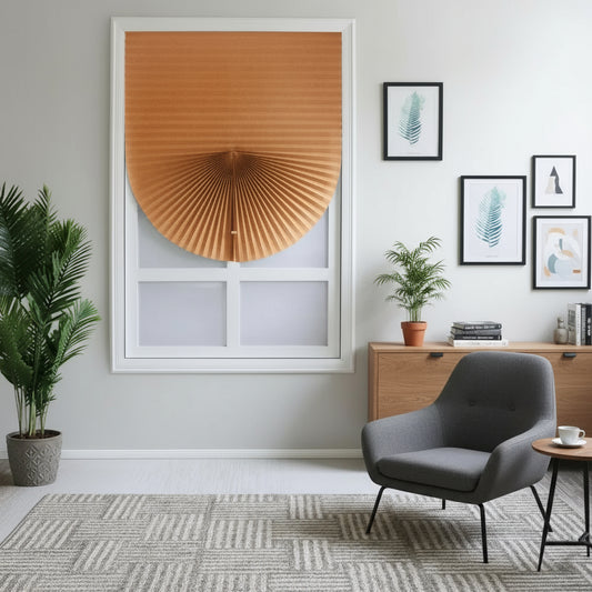 Rideau adhésif orange pour personnaliser votre espace, tamisant jusqu’à 85 % de la lumière et apportant confort | Colado | Instant Rideau