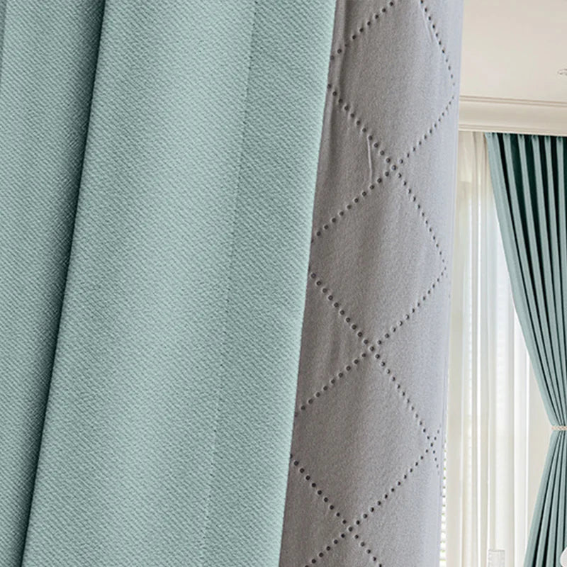 Rideau anti-bruit obscurcissant vert menthe doublure | Calm
