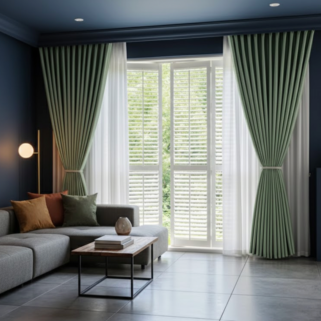 Rideau anti-bruit occultant vert | Calm | Instant Rideau