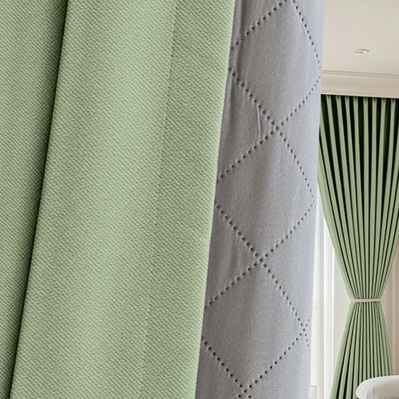 Rideau anti-bruit occultant vert doublure | Calm | Instant Rideau