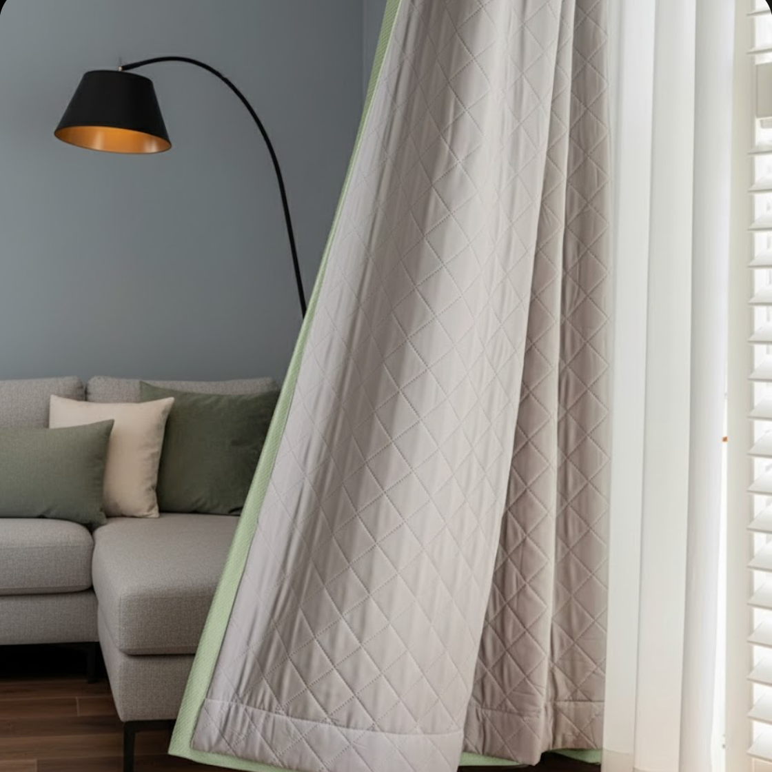 Rideau anti-bruit occultant vert protection| Calm | Instant Rideau