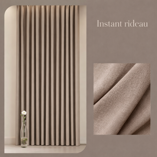 Rideau beige taupe anti-bruit au design moderne, pour un confort optimal | Sonara | Instant rideau