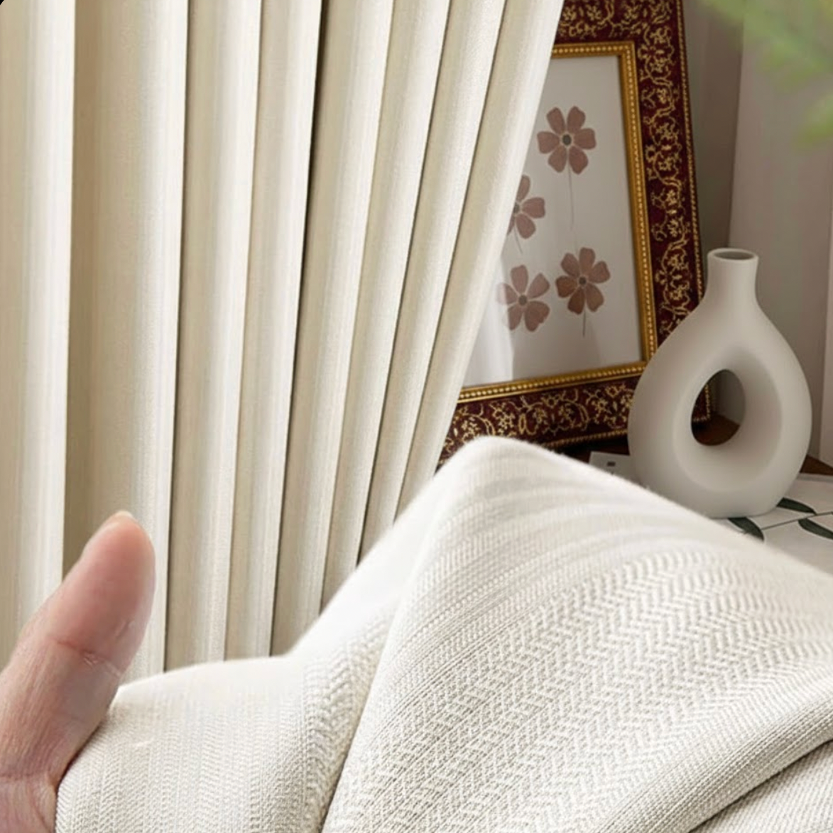 Rideau blanc acoustique haute densité et occultant pour grandes fenêtres | Silenza | Instant Rideau