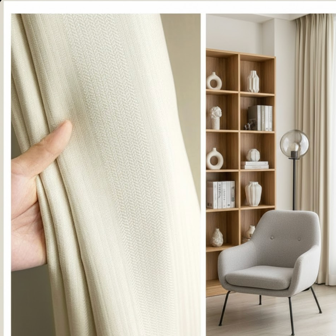 Rideau blanc épais insonorisé et occultant pour chambre et salon | Silenza | Instant Rideau