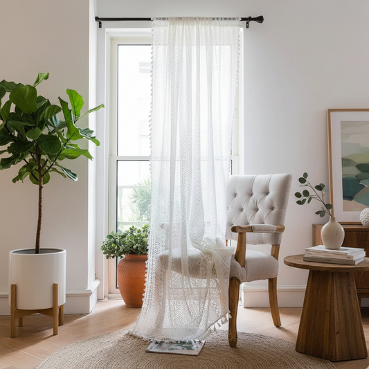 Voilage blanc léger pour créer une ambiance lumineuse et chaleureuse | Tisséo | Instant rideau