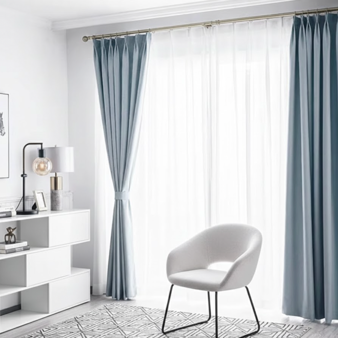 Rideau acoustique occultant design moderne et élégant | Silenza | Instant Rideau