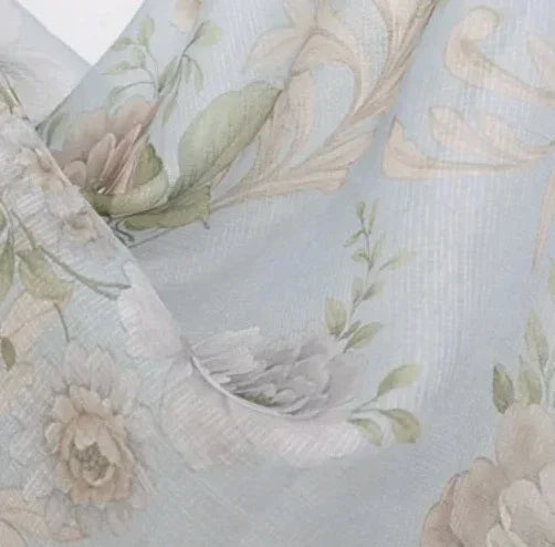 Rideau bleu floral décoration élégante | Althéa | Instant Rideau