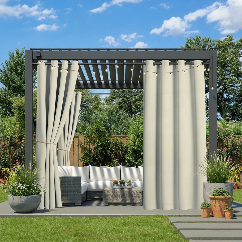 Rideau exterieur beige cedralis | Instant rideau