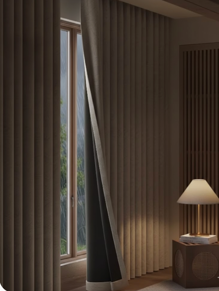 Rideau chenille marron protection solaire et occultant | Héritage | Instant Rideau