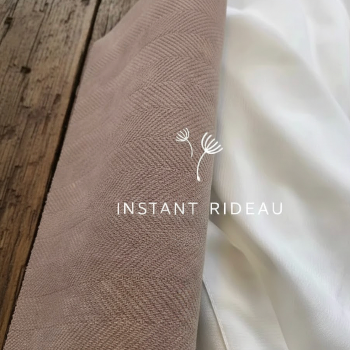 Rideau en chenille rose pâle à motif chevrons, occultant et élégant | Rups | Instant Rideau