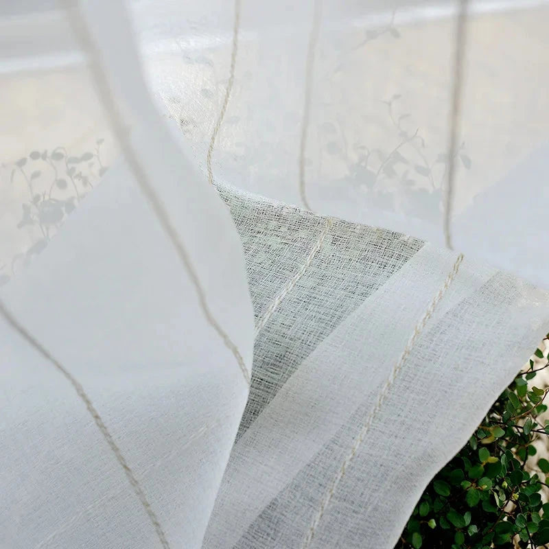 Rideau blanc en coton et lin, ombrage jusqu’à 40 % pour intimité et lumière | Rayo | Instant rideau
