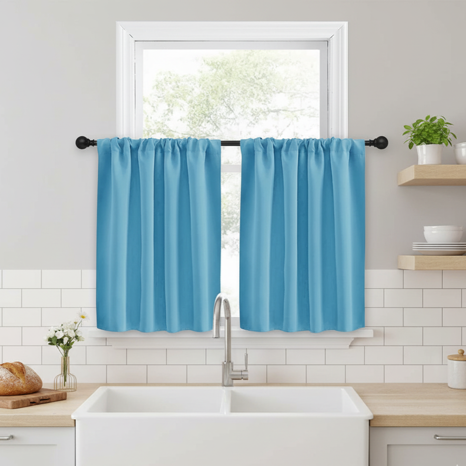 rideau de cuisine bleu ciel | Aromis | Instant rideau