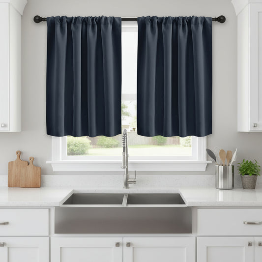 rideau de cuisine bleu marine | Aromis | Instant rideau