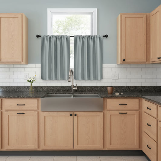 rideau de cuisine gris clair | Aromis | Instant rideau