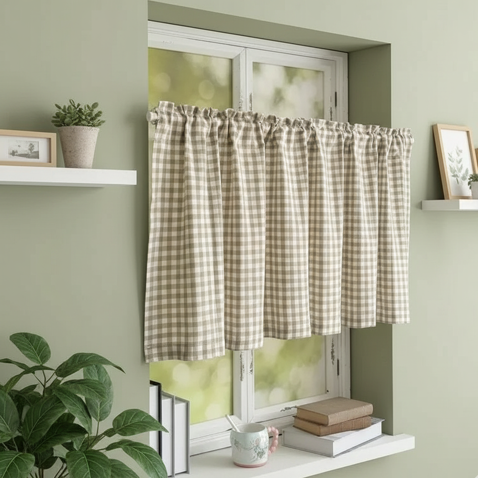 rideau de cuisine à carreaux decor dans une cuisine | Gustal | Instant rideau