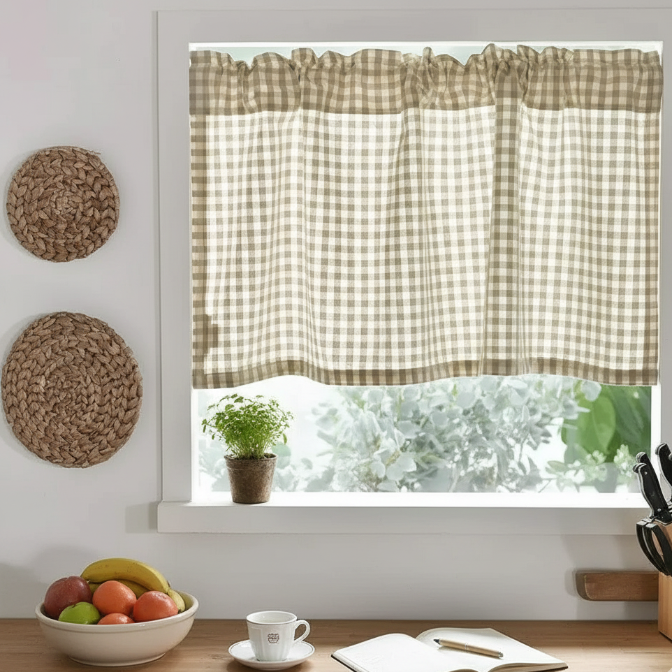 rideau de cuisine à carreaux | Gustal | Instant rideau