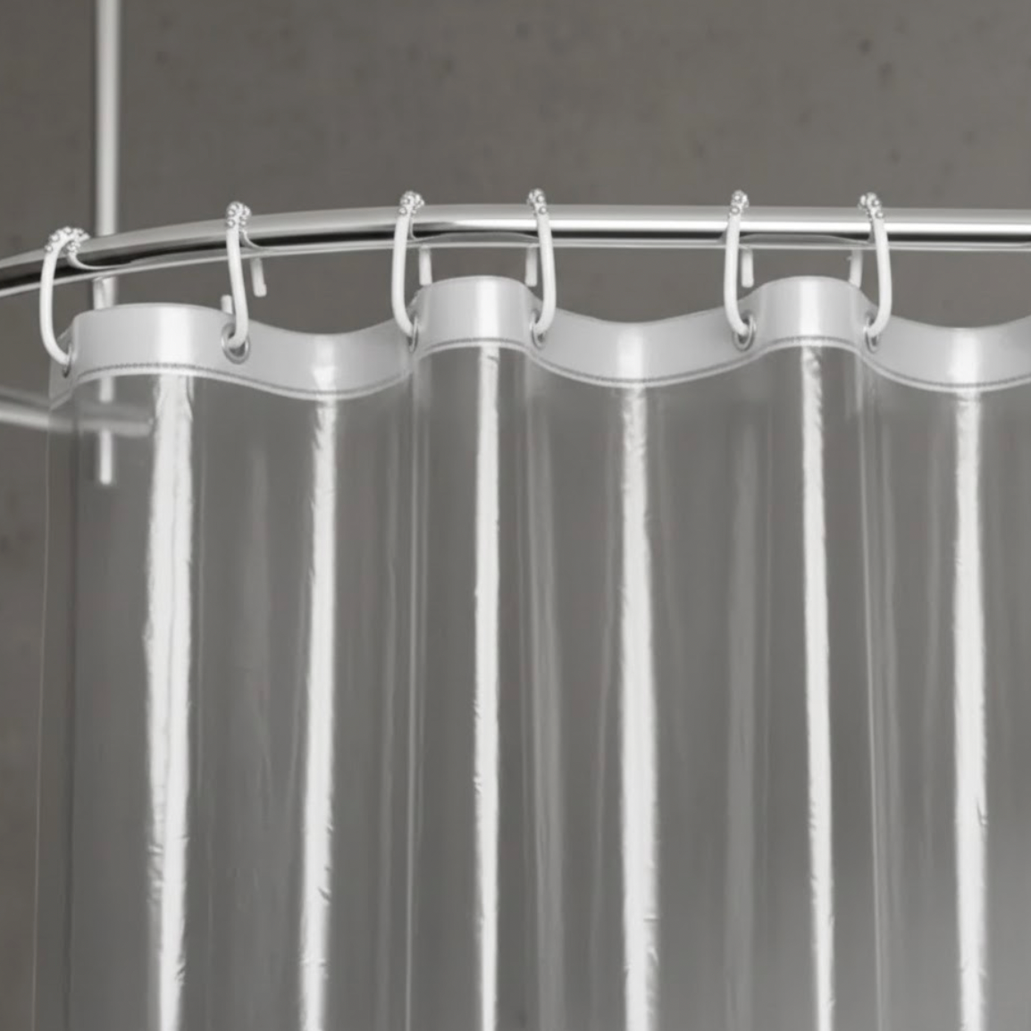 Rideau de douche transparent avec crochets pour baignoire | ola | Instant Rideau