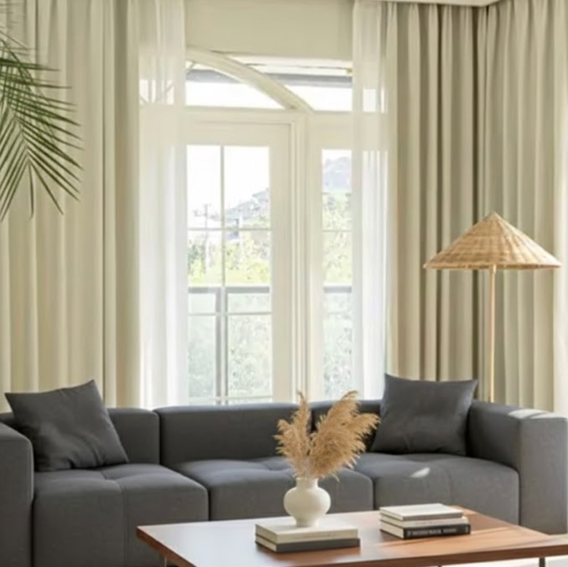 Rideau décoratif beige en chenille, isolation douce et style intemporel | Rups | Instant Rideau